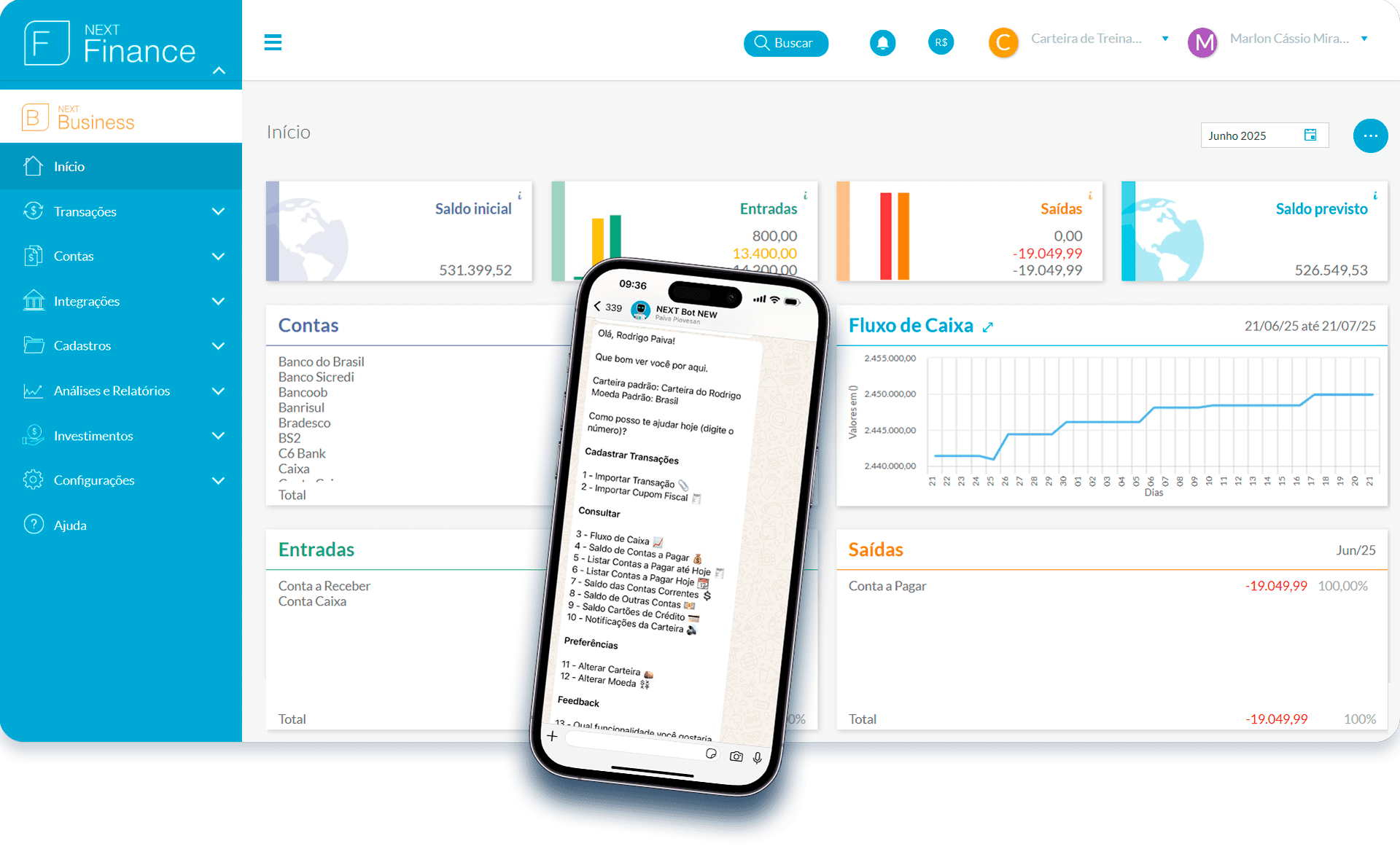 Home - NEXT - Controle suas finanças e negócios